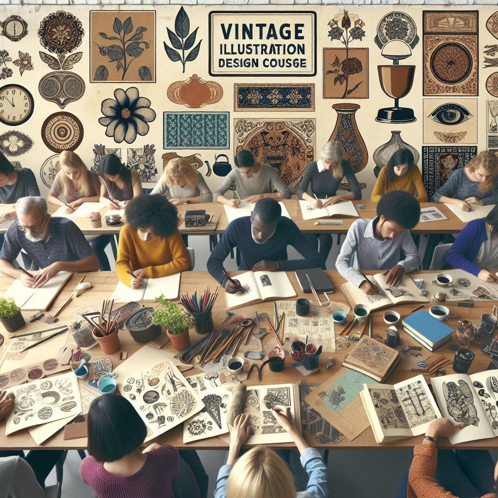 Curso de Design de Ilustrações Vintage para Marcas de Decoração